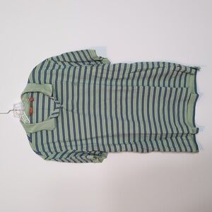 Izod Striped Green Blue Polo Shirt